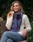 Suantrai of Ireland Open Weave Irish scarf - Purple White image
