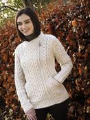 Super Soft Aran Zip Cardigan - Natural / XS