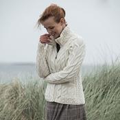 Super Soft Aran Zip Cardigan - Natural White / M