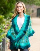 Felt Merino Wool &amp; Silk Scarf Teal image
