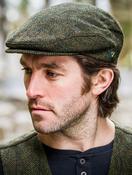 Trinity Flat Cap Green Red Herringbone Col: 27 - Green Red Herringbone / M
