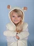 100% Wool Hooded vest / gilet with ears - S
