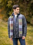 Wool and Cashmere Unisex Scarf Navy Green Block - Navy / One Size