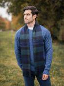 Wool and Cashmere Unisex Teal and Black Scarf - Black Watch / One Size
