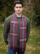 Wool and Cashmere Unisex Scarf Wine Check - Wine / One Size image