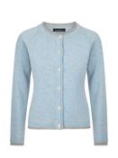 Ladies Wool and Cashmere Classic Cardigan - Sky Blue / XL