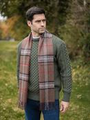 Wool And Cashmere Unisex Scarf Brown Check - Brown / One Size