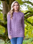 Wool and Cashmere Fitted Crew Lavender - Purple / S