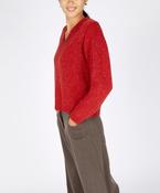 Wool and Cashmere V Neck Sweater- Kayla Sweater Chilli - S image