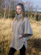 Aran Batwing Jacket Merino Wool - Parsnip / Small-Medium