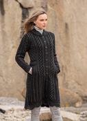 Scallop Edge Coat CHARCOAL -100% Merino Wool - S image