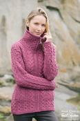 Double Collar Zip Cardigan Berry - XS