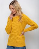 Ladies 100% Merino Wool Aran Sweater Sunshine - XXL image