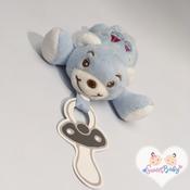Blue Teddy Soother Holder/Toy image