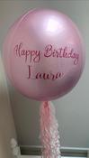 Personalised Pink Orbz Balloon With Tail image