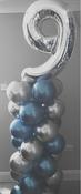 Balloon Tower with Large Silver Number 9 image