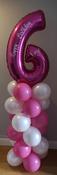 Balloon Tower with Pink Number 6 image