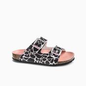 Pablosky Leather Print Sandal Black White