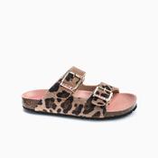 Pablosky Leather Print Slider Brown