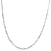 Cz Tennis Necklace Sterling Silver Rhodium Plated