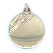 Vintage 9ct Yellow Gold Half Engraved Round Disc Pendant image