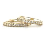 9ct Yellow Gold Cz Set Clicker Hoop Earrings image