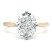 Aoife - 14ct Yellow Gold Laboratory Grown Cushion Solitaire With Hidden Diamond Halo image
