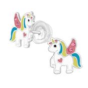 Children’s Sterling Silver Mulit-Coloured Unicorn Earring’s image
