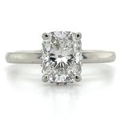 Grace - Platinum 1.59ct Laboratory Grown Elongated Cushion Cut Diamond Engagement Ring With Hidden Halo