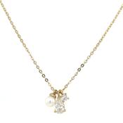 9ct Yellow Gold Multi Cz &amp; Pearl Pendant image