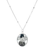 Sterling Silver Oval Cz Star Pendant image