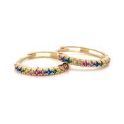 9ct Yellow Gold Castel Set Multi Cz Hoop image