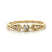 9ct Yellow Gold Art Deco Cz Ring image
