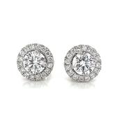 14kt White Gold 1.25ct Laboratory Grown Diamond Halo Stud Earring