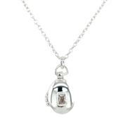 Sterling Silver Oval Locket With Cz Centre image