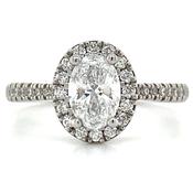 Zoey - Platinum 1.18ct Oval Halo Earth Grown Diamond Engagement Ring