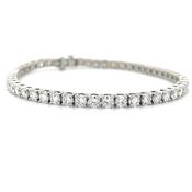14ct White Gold 7.04-7.09ct Laboratory Grown Diamond Tennis Bracelet