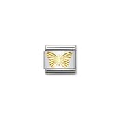 CHARM, COMPOSABLE LINK, BUTTERFLY, ETCHED DETAIL