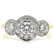 Shannon - 18ct Yellow Gold Earth Grown Triple Round Halo Engagement Ring image