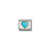 CHARM, COMPOSABLE LINK, TURQUOISE HEART STONE image