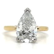 Ada - 18ct Yellow Gold 3.01ct Laboratory Grown Pear Solitaire Diamond Engagement Ring image