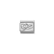 Composable Classic SYMBOLS in stainless steel ,enamel and 925 sterling silver Winged Heart With CZ