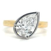 Mae- 18t Yellow Gold 2.01ct Laboratory Grown Pear Diamond Bezel Set Solitaire Engagement Ring image