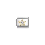 CHARM, COMPOSABLE LINK, STAR, SILVER GLITTER