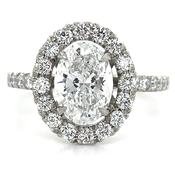 Matilda - Platinum 2.19ct Laboratory Grown Oval Halo Diamond Engagement Ring image