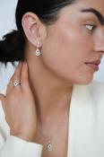 9ct White Gold Earth Grown Diamond &amp; Aquamarine Pendant, Earrings &amp; Ring Bundle