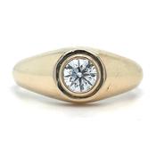 9ct Yellow Gold Laboratory Grown 0.50ct Round Brilliant Solitaire Diamond Ring image