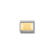CHARM, COMPOSABLE LINK, STAINLESS STEEL AND GOLD ENGRAVEABLE PLATE image