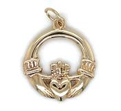 Vintage 9ct Yellow Gold Chunky Claddagh Pendant image