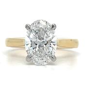 Emma - 18ct Yellow Gold 2.50ct Laboratory Grown Oval Solitaire Diamond Ring image